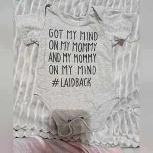 Gray Baby Onesie with Fun Text